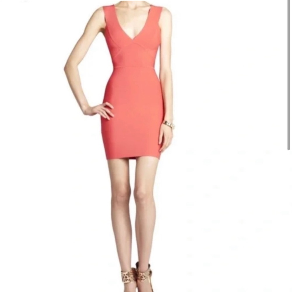 pink salmon max azaria dress bandage s